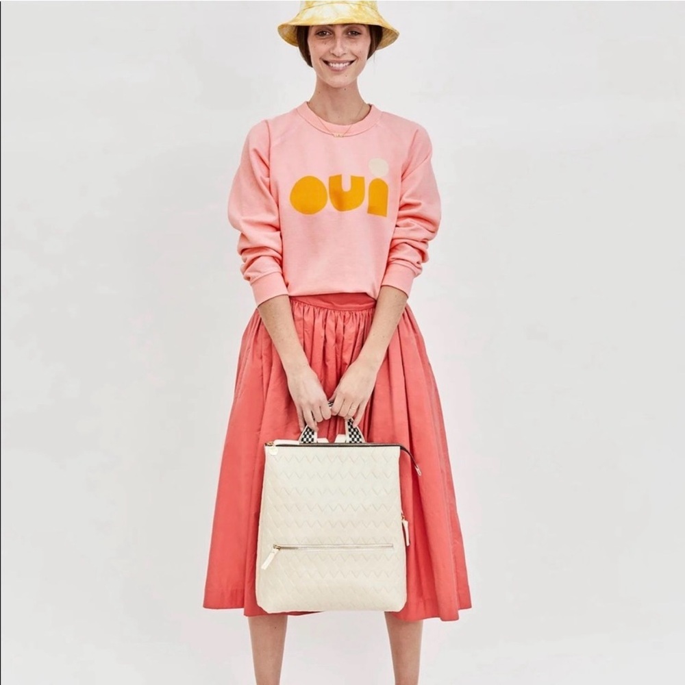 Coral Pleated Midi Skirt